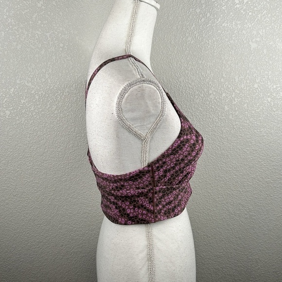 Aerie Offline Pink & Black Floral Sports Bra Size Medium - Picture 3 of 5